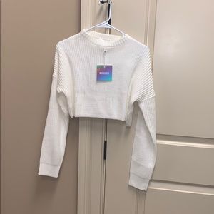 Missguided White Cropped Sweater